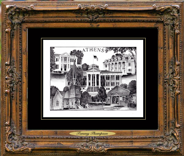 Pencil Drawing of Athens, AL