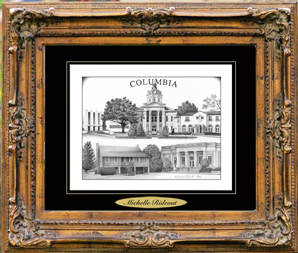 Pencil Drawing of Columbia, MS