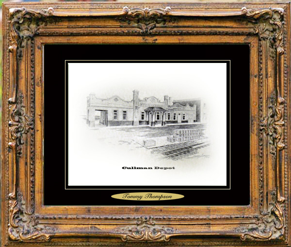 Pencil Drawing of Cullman, AL Depot