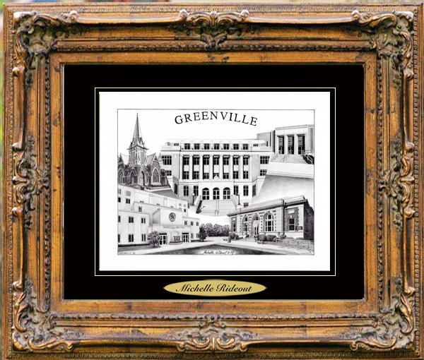Pencil Drawing of Greenville, TX