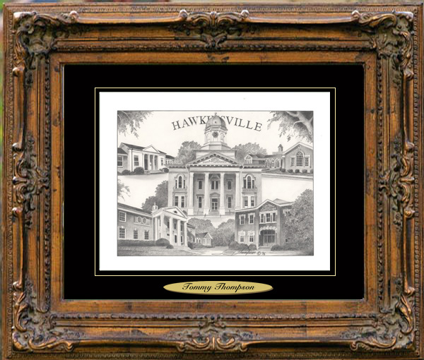 Pencil Drawing of Hawkinsville, GA