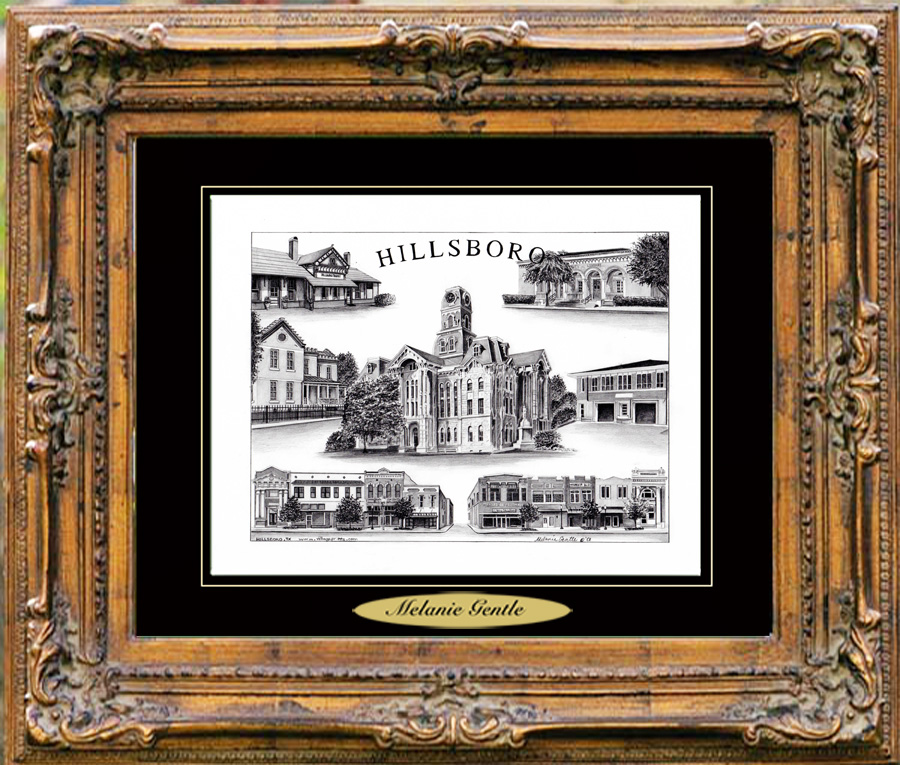 Pencil Drawing of Hillsboro, TX