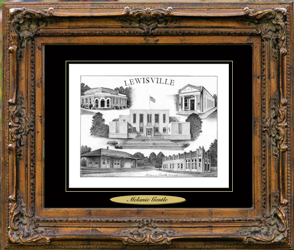 Pencil Drawing of Lewisville, AR
