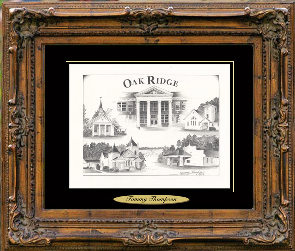 Pencil Drawing of Oak Ridge, LA