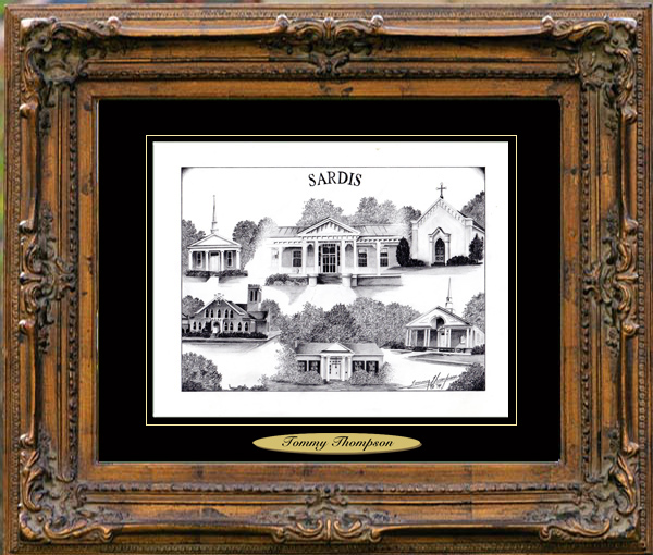 Pencil Drawing of Sardis, MS